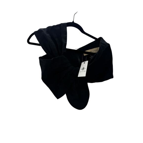 Just Bee Queen Linen Front Twist One Shoulder Sol Top in Black Size Small NWT - Picture 8 of 10